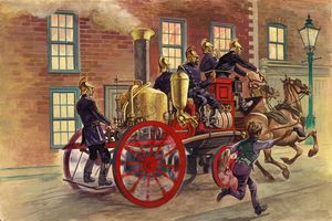 Victorian Fire Engine art by Peter Jackson