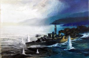 HMS Amethyst and the Yangtze Incident art by Andrew Howat
