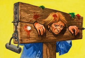 In The Stocks art by Peter Jackson