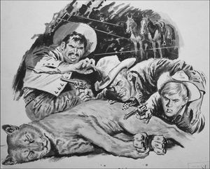 Hold-Up In Cougar Canyon art by Edwin Phillips
