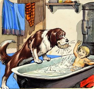 Peter Pan: Bath Time With Nana art by Nadir Quinto