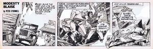 Modesty Blaise daily strip #2617 - Attack in the Ghost Town art by Enric Badia Romero