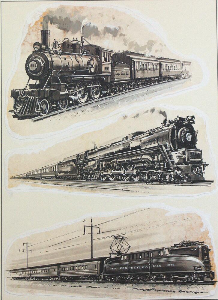 U.S. Trains Through the Ages art by John S Smith