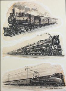 U.S. Trains Through the Ages art by John S Smith