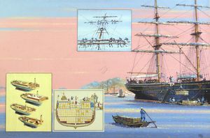 The Cutty Sark and the Tea Clippers art by John S Smith