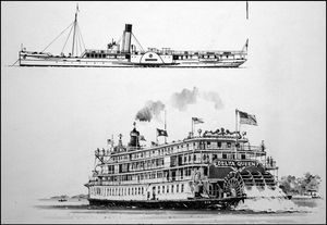 Mississippi Paddle Steamer art by John S Smith