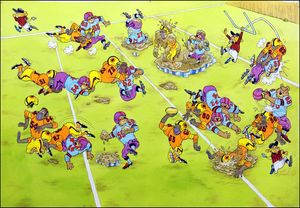 Superbowl Spectacular art by Peter Woolcock