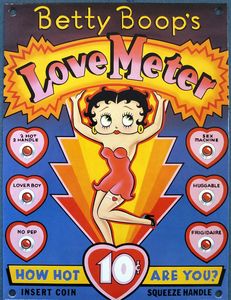 Three Betty Boop cardboard signs
