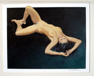 Reclining Nude art by John M Burns
