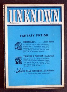 Unknown Fantasy Fiction (UK Edition): December 1940 by Henry Kuttner, Dorothy Quick, Jack Williamson