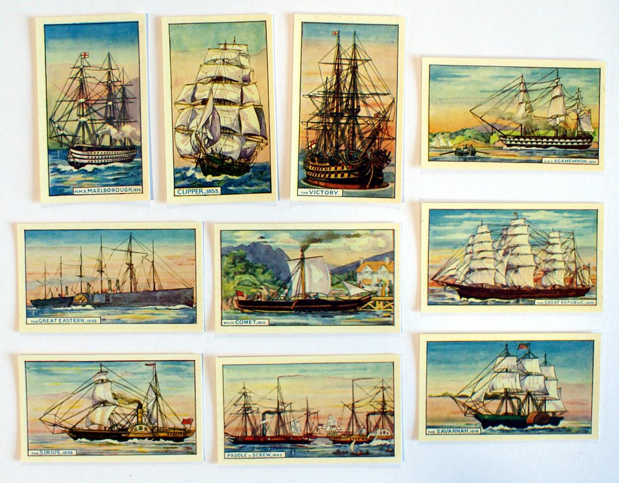 Cigarette Cards: The Story Of Ships (10 cards)