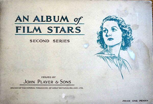 Album cover, Complete Set of 50 Film Stars Second Series Cigarette cards in album (1934)