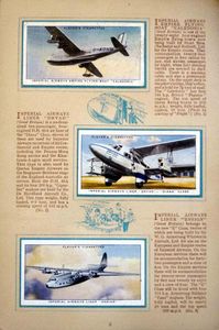 Complete Set of 50 International Air Liners Cigarette cards in album (1936) by Various