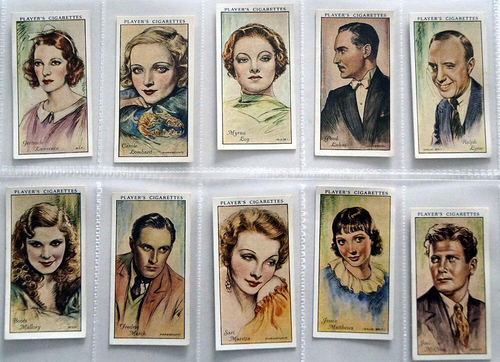 cigarettes for film Full Set of 50 Cigarette Cards: Film Stars (1934) by Various at The Book  Palace