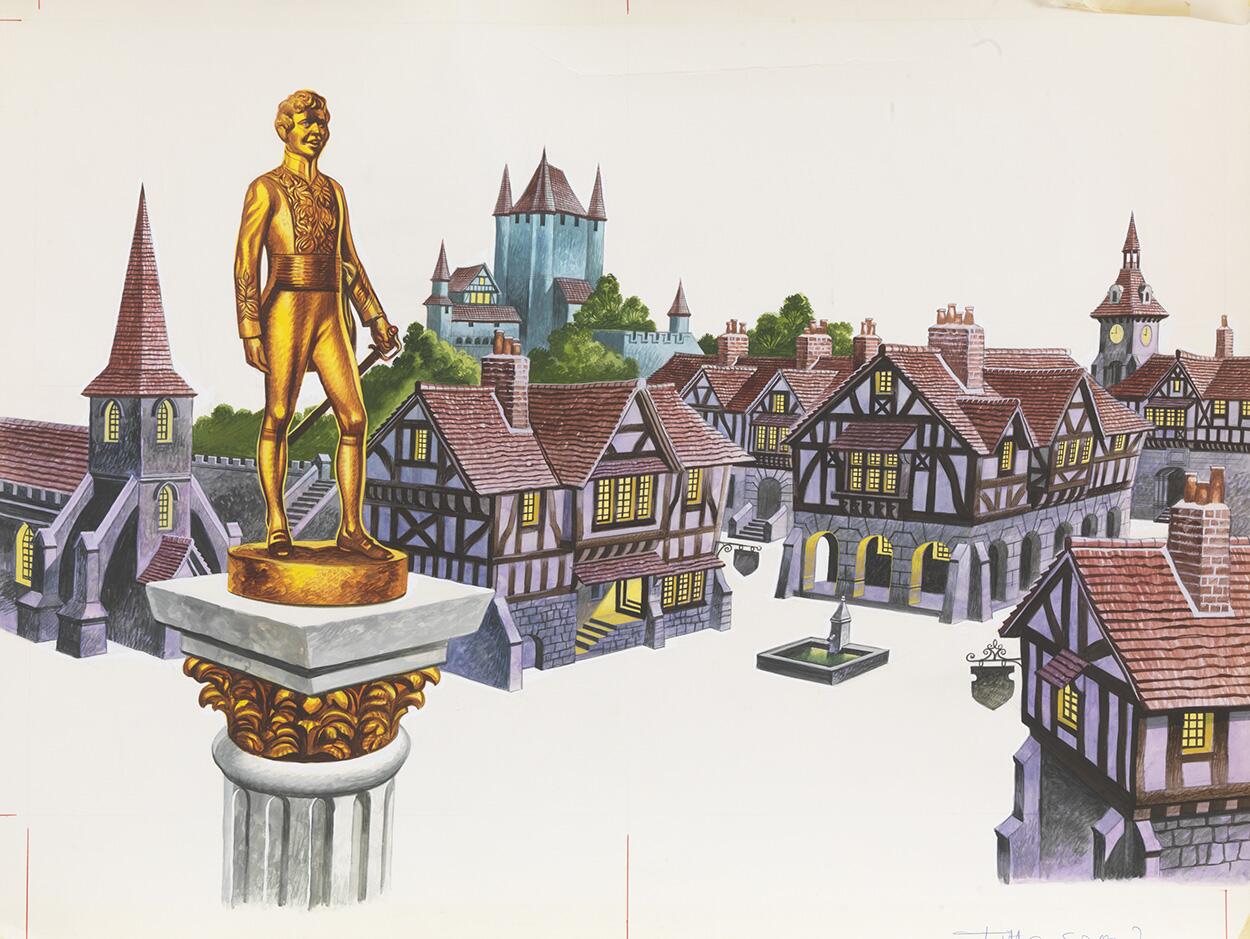 The Happy Prince: The Statue in the Square art by Ron Embleton