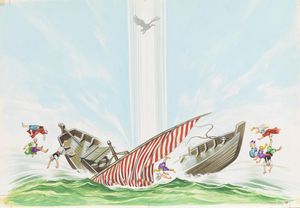 Sinbad the Sailor - Shipwreck art by Ron Embleton