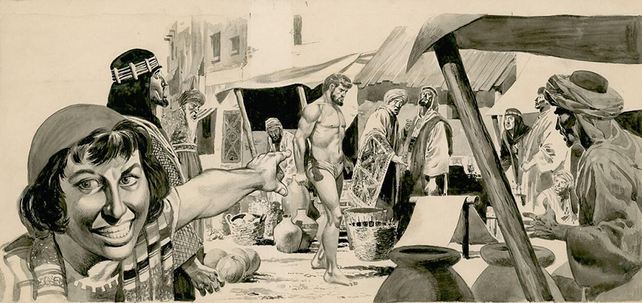 Isaiah Walking Naked Through Jerusalem art by Don Lawrence