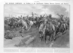 The Russian Campaign (original page from The Sphere 1914) art by Fortunino Matania