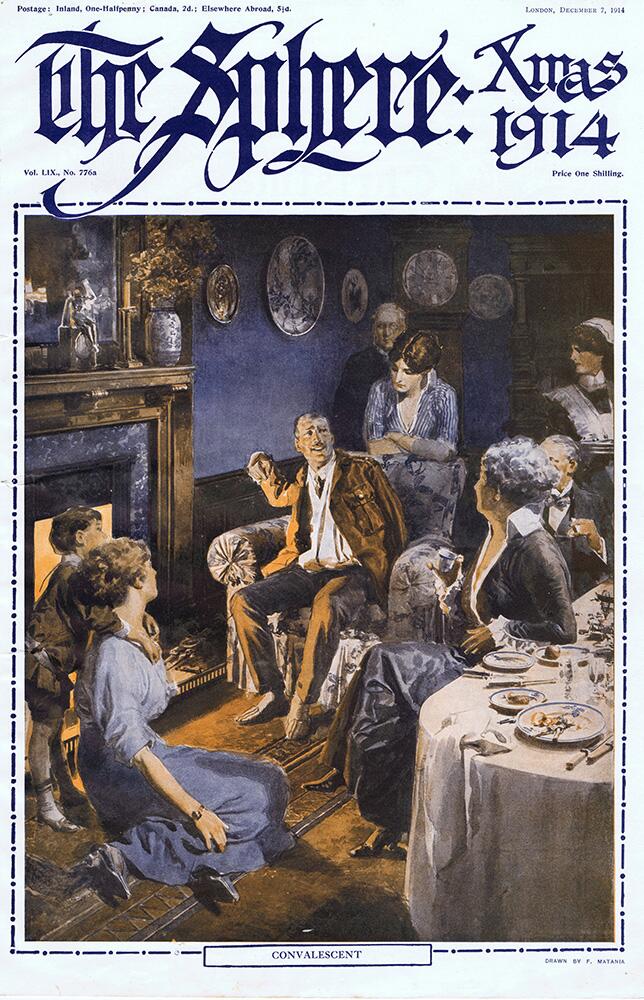 Christmas at home 1914 (original cover page from The Sphere 1914) art by Fortunino Matania