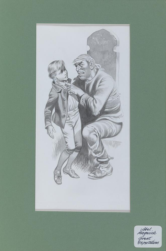 Great Expectations - Pip meets Magwitch art by Ron Embleton