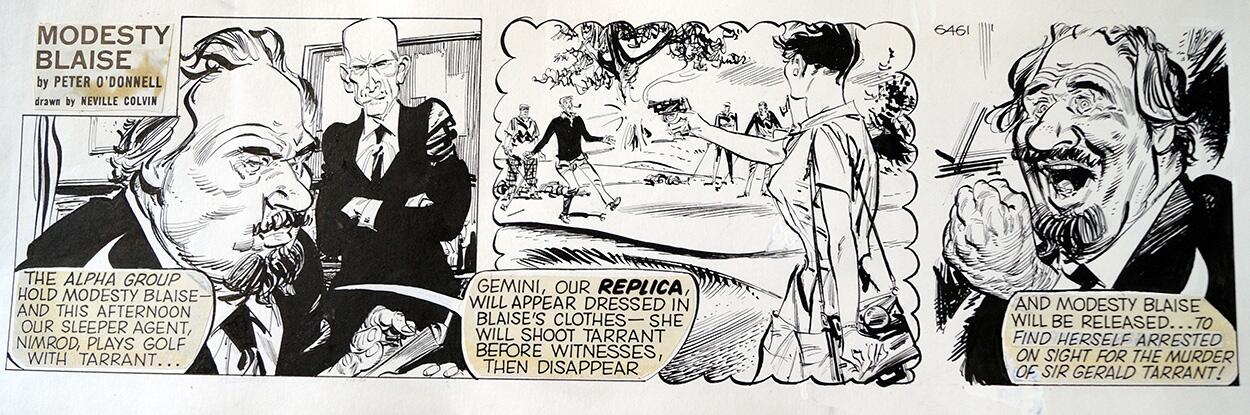 Modesty Blaise daily strip 6461 art by Neville Colvin