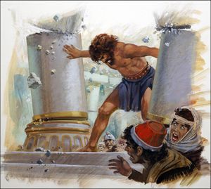Samson Destroys the Philistines art by Andrew Howat