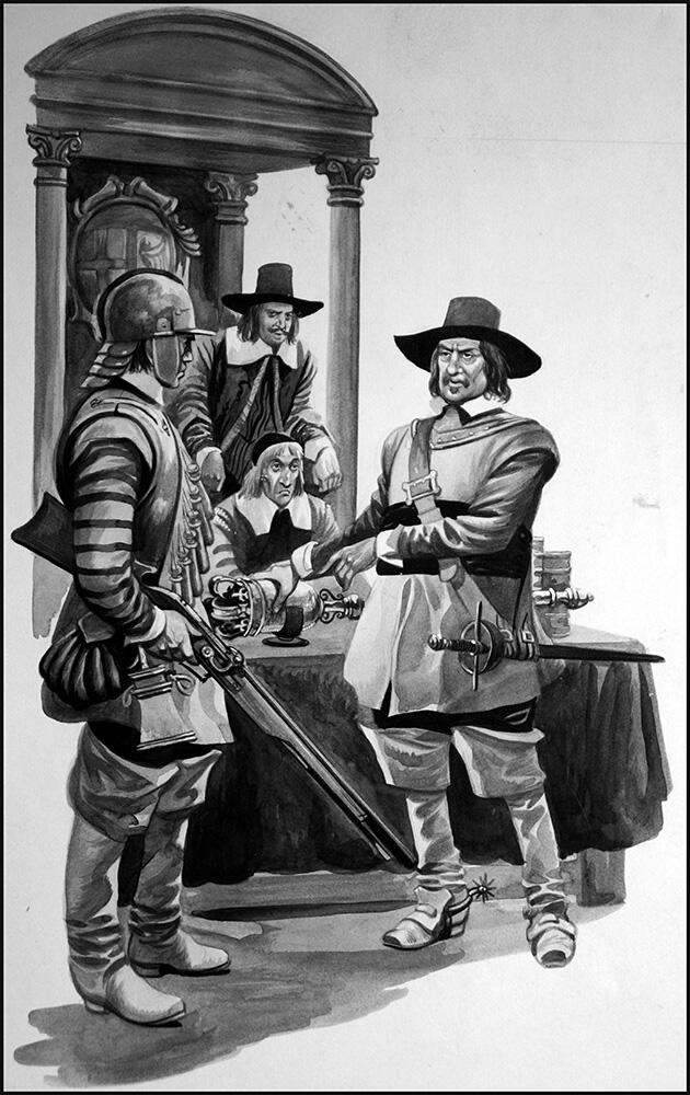 Cromwell in Parliament art by Peter Jackson