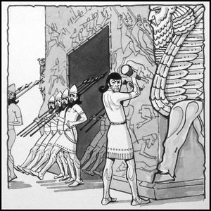 Assyrian Monumental Architecture art by Ralph Bruce