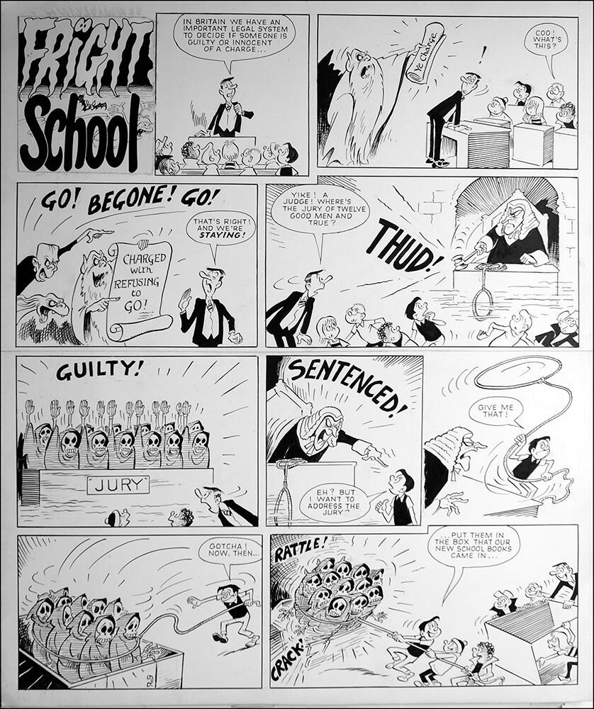 Fright School - Hanging Judge (TWO pages) art by Reg Parlett