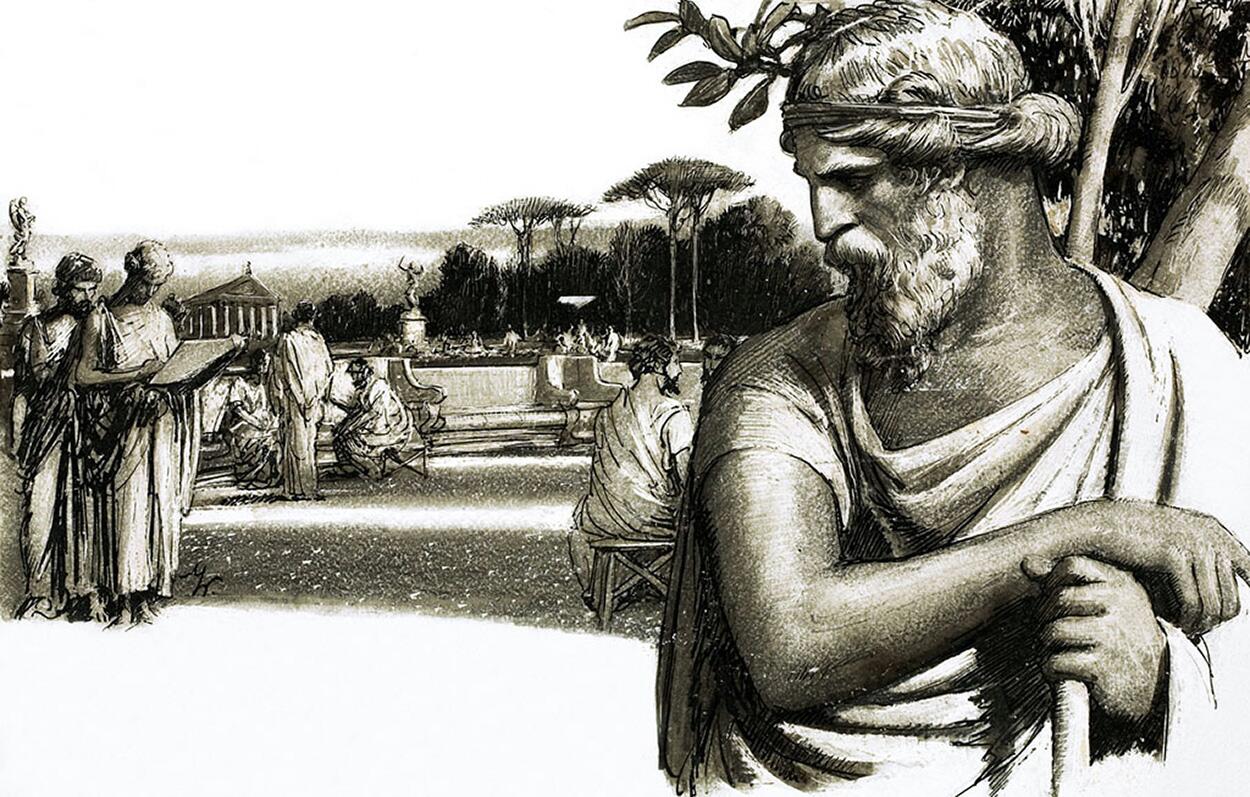 Plato in the Garden of Academos art by John Millar Watt