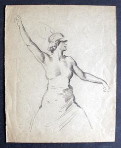 Madame Justice? art by Fortunino Matania