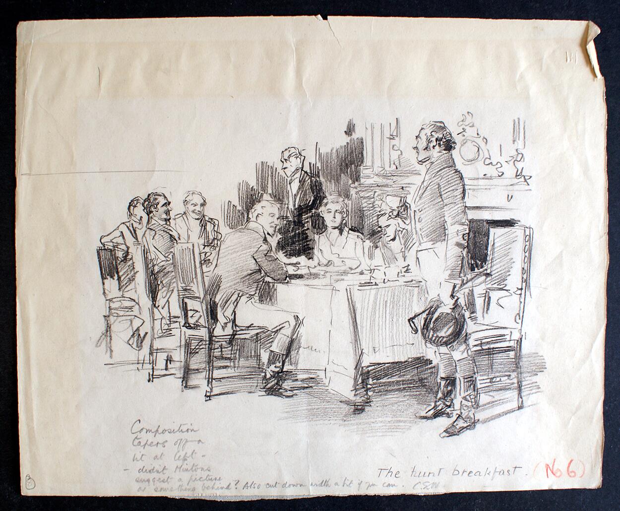 The Hunt Breakfast art by Fortunino Matania