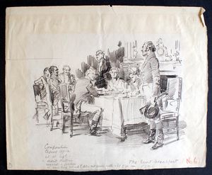 The Hunt Breakfast art by Fortunino Matania
