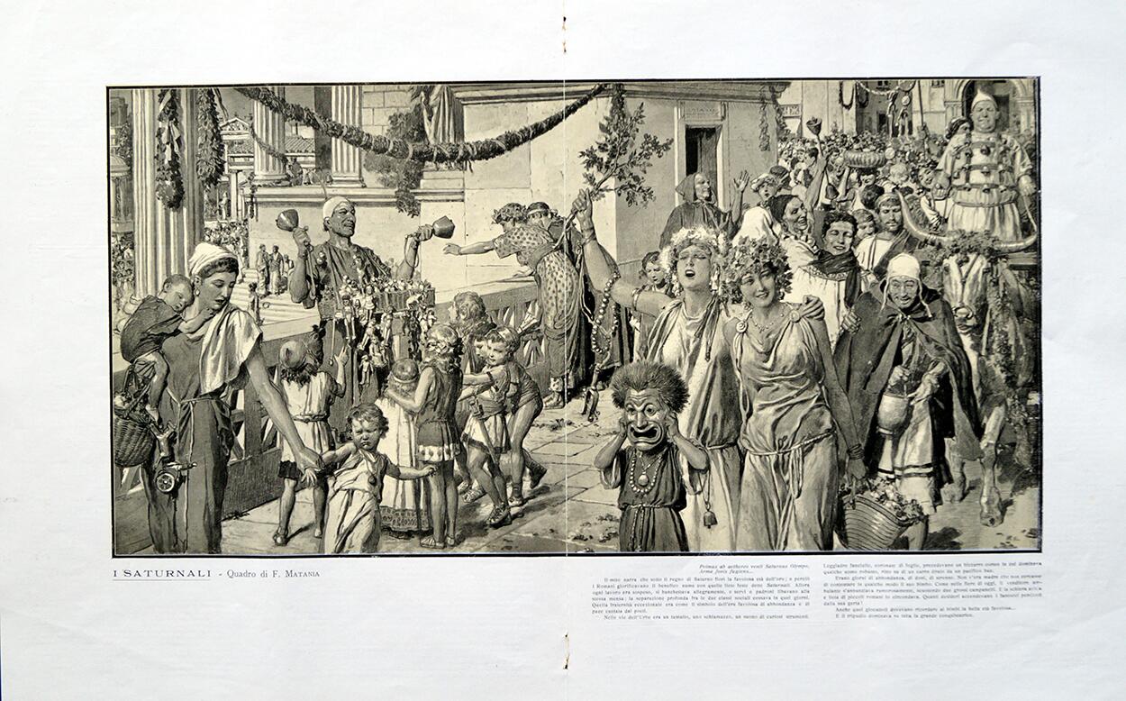 Scena Illustrata - Saturnalia art by Fortunino Matania