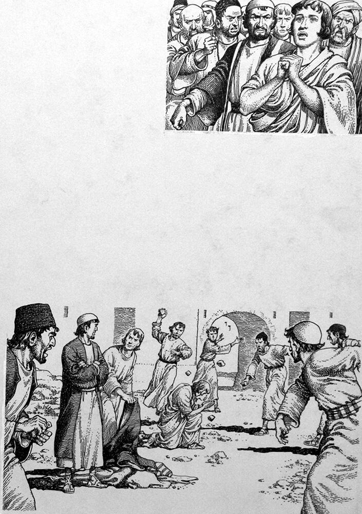 Biblical Punishment: Stoning art by Patrick Nicolle