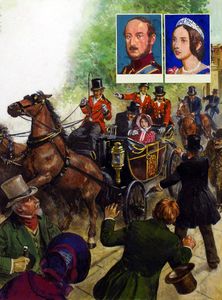 Queen Victoria and the Assassin! art by Clive Uptton