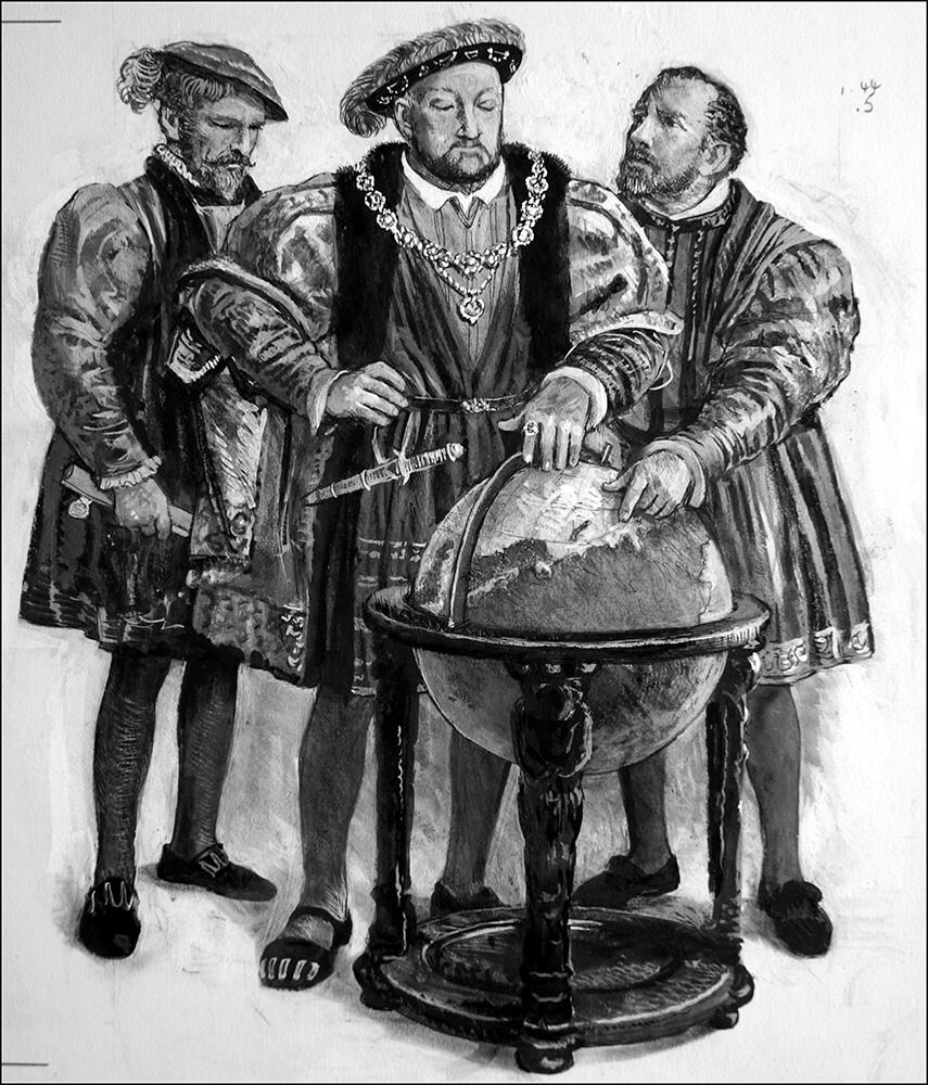 King Henry VIII and the Route to Russia art by Clive Uptton