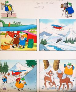 Mr Toad Flying To See Deer art by Peter Woolcock