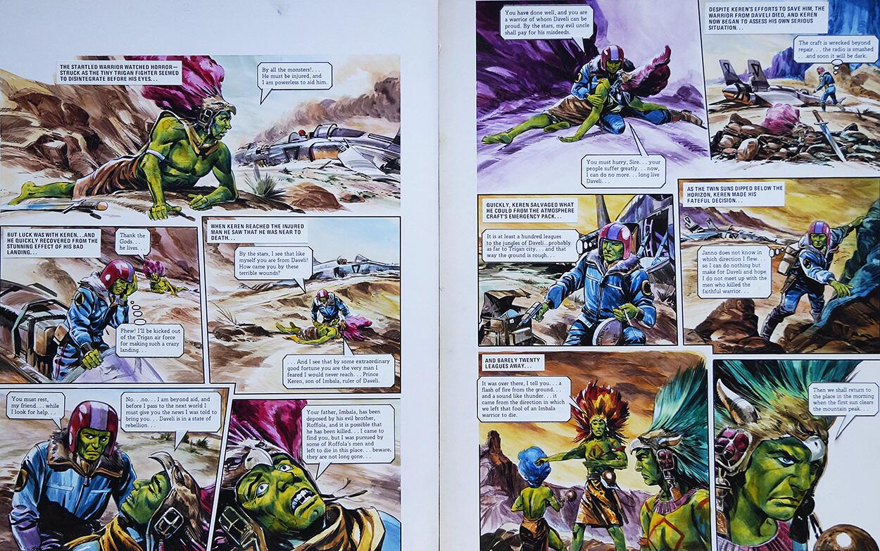The Evil Uncle from 'Civil War in Daveli' (TWO pages) art by Gerry Wood