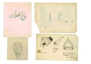 Four sketches for the Ten Commandments art by Fortunino Matania
