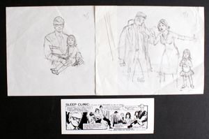 Sleep Clinic: If Your Child Refuses To Eat Or Sleep (TWO Preliminary Sketches) art by Neville Colvin