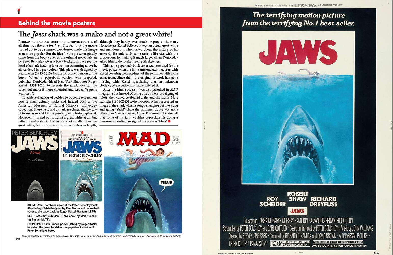 Jaws movie poster, illustrators issue 51 ONLINE EDITION