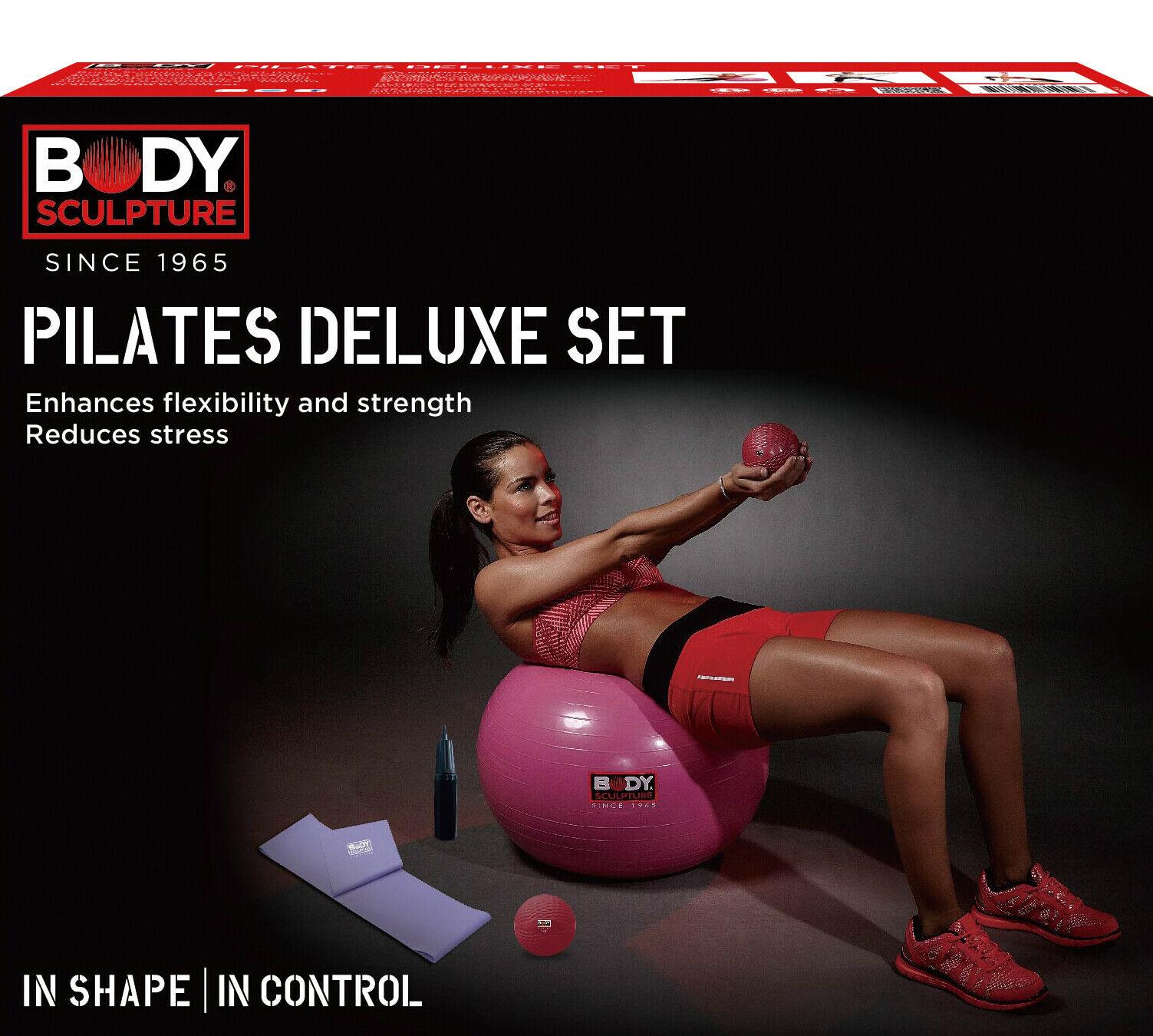 Pilates Deluxe Set Power Band Toning Balls Gym Ball Pump. Body