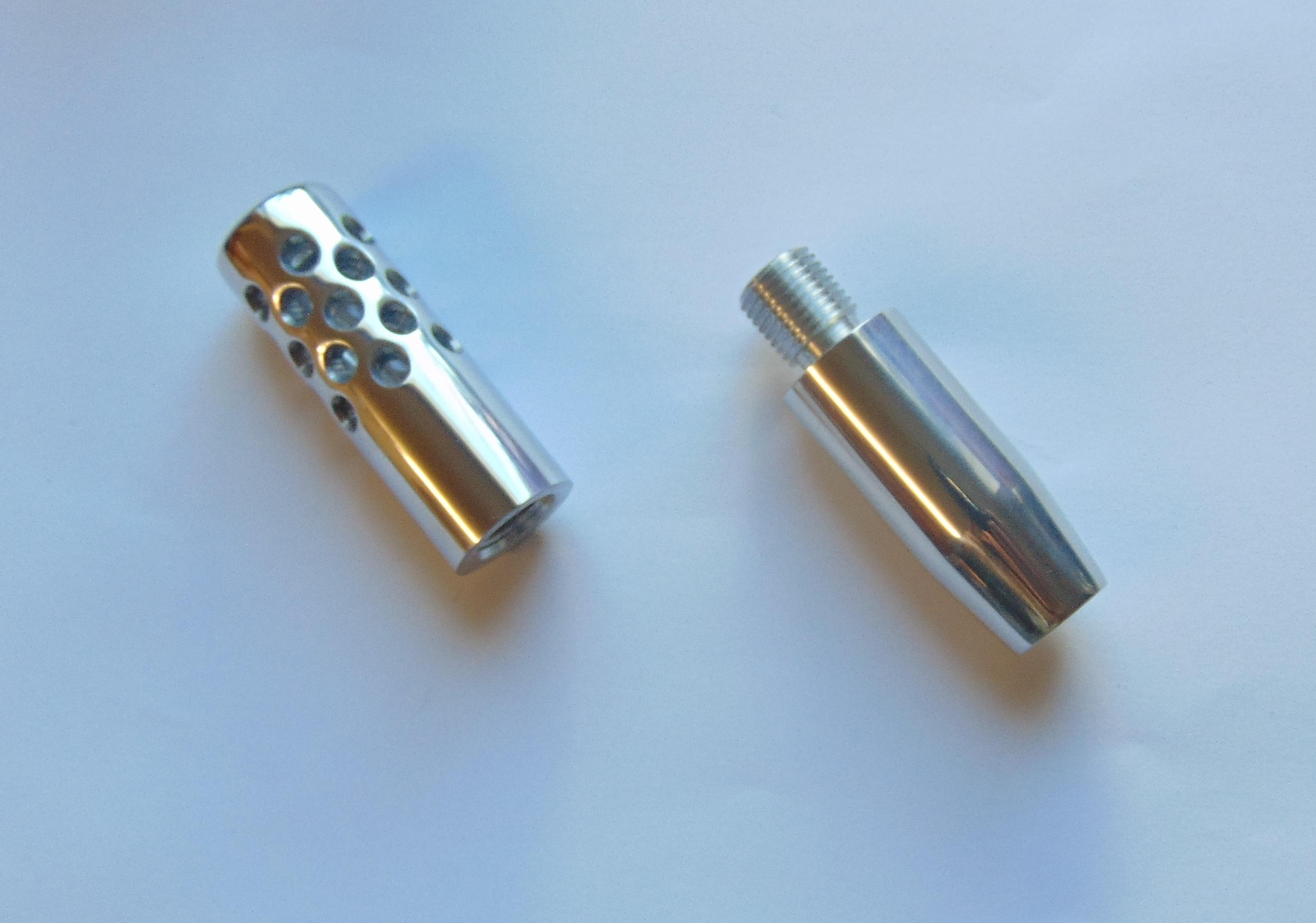 Polished Aluminium Silencer Adaptor With Muzzle Brake