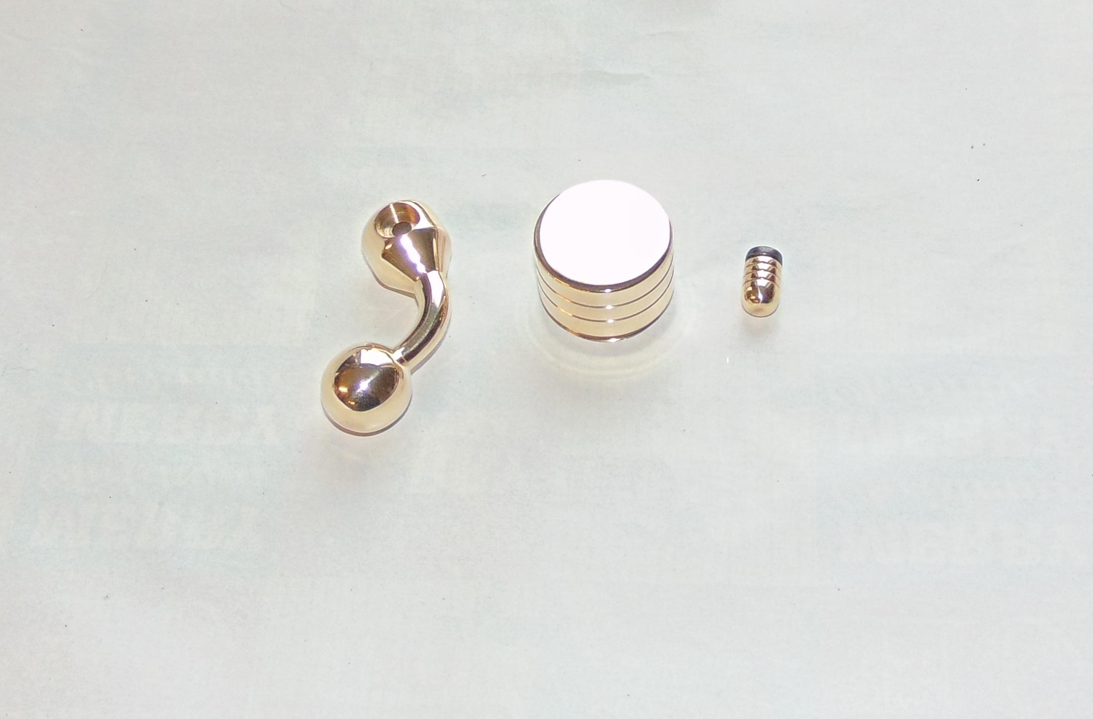 Polished Brass Bolt Handle, Cylinder Cap And Safety Set.