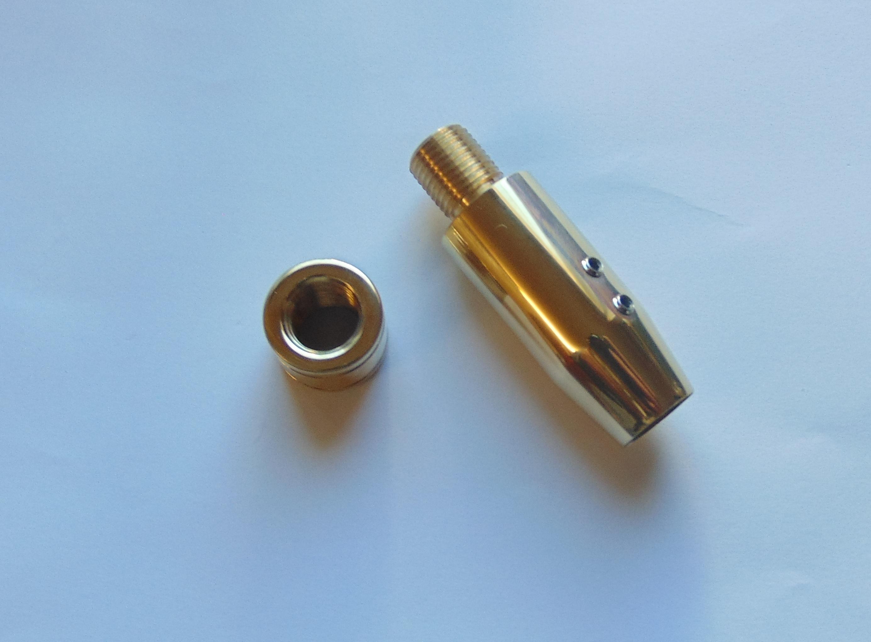 Polished Brass Silencer Adaptor With Thread Protector