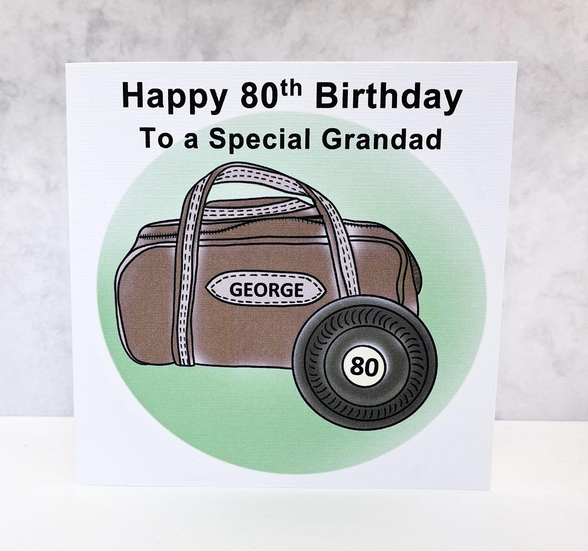 Personalised Birthday Card Lawn Bowls