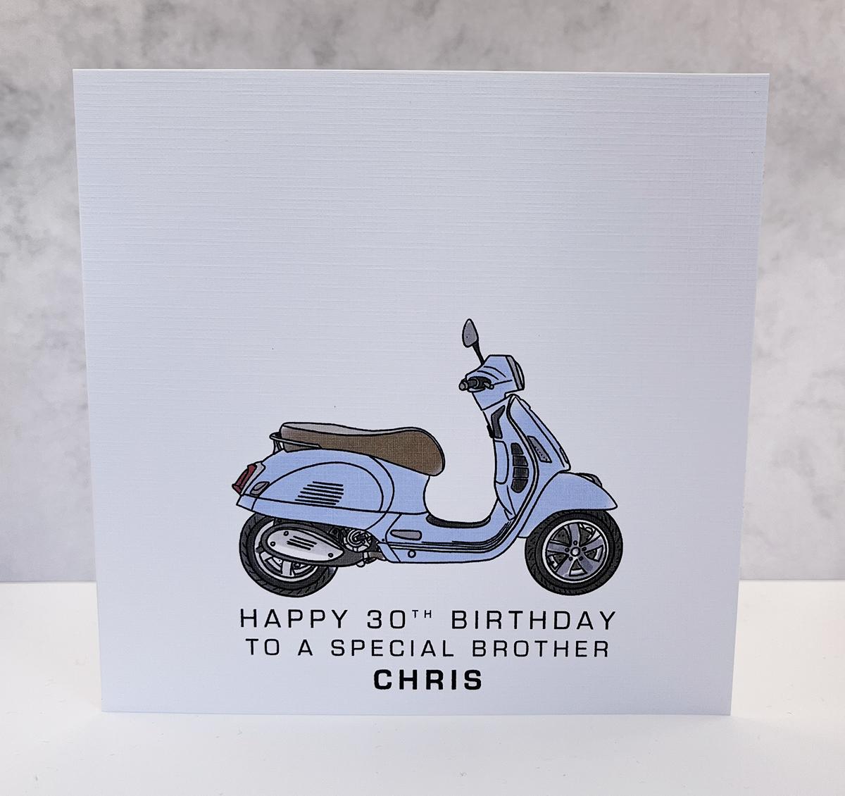 Personalised Birthday Card Vespa