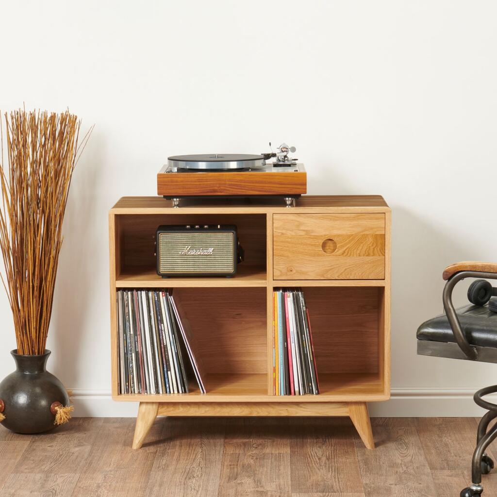 Record Player Stand With Storage | Handmade | Vinyl Cabinet