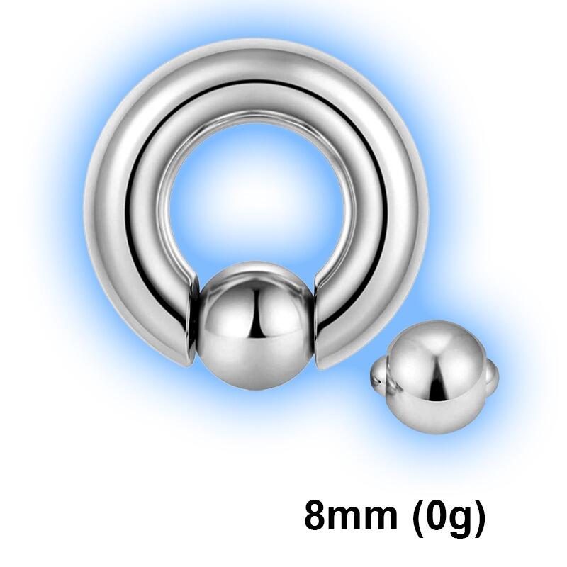 MallGoodies 0G (8mm) Surgical Steel Screw-On Ear Plugs – Flesh Tunnels Silver